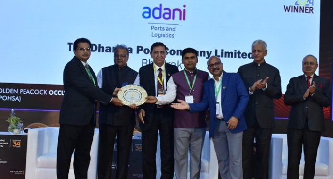Adani Dhamra Port bags Golden Peacock Occupational Health & Safety Award