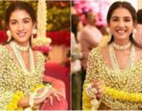 Radhika Merchant’s floral dupatta is the highlight of her dreamy haldi outfit