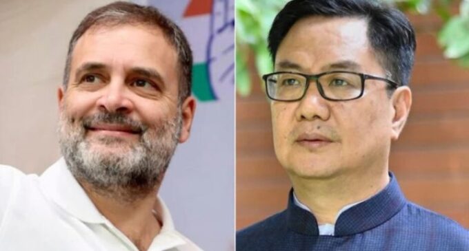 Kiren Rijiju’s ‘bal budhi’ jab at Rahul Gandhi over ‘no SC/ST in Miss India’ remark