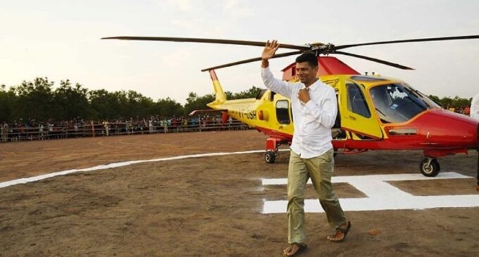 Trouble lurking for V Karthikeyan Pandian for his massive helicopter tours