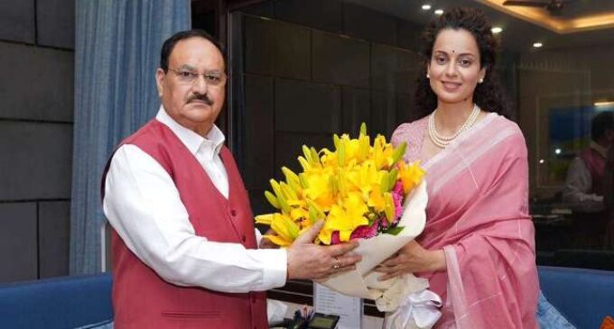 Kangana meets BJP chief Nadda days after being reprimanded for remarks on farmers protest