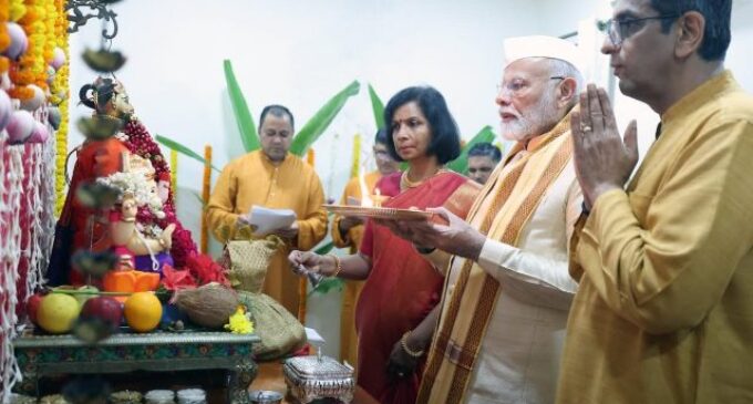 PM Modi attends Ganesh Puja at CJI Chandrachud’s residence, sparks controversy