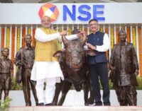 Mumbai: Maharashtra Gov. C P Radhakrishnan inaugurates iconic NSE Bull statue, launches  coffee table book