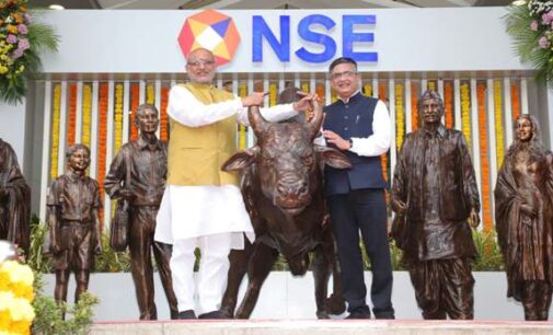 Mumbai: Maharashtra Gov. C P Radhakrishnan inaugurates iconic NSE Bull statue, launches  coffee table book