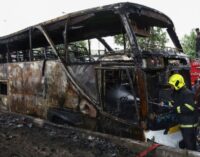 School bus catches fire outside Bangkok and 25 on board are feared dead, government officials say