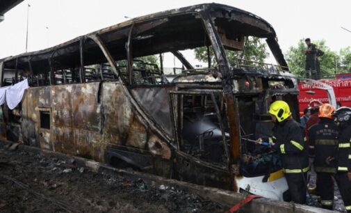 School bus catches fire outside Bangkok and 25 on board are feared dead, government officials say