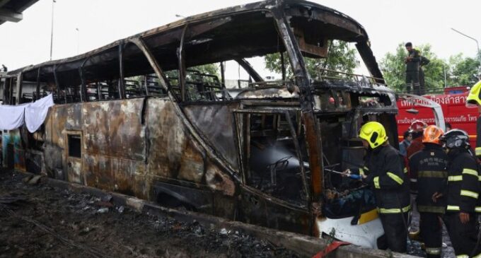 School bus catches fire outside Bangkok and 25 on board are feared dead, government officials say