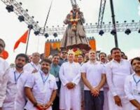 Rahul Gandhi invokes Shivaji statue, says two ideologies’ in country