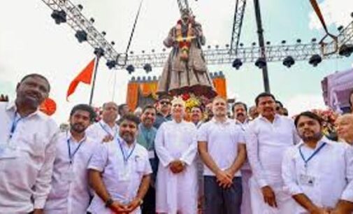 Rahul Gandhi invokes Shivaji statue, says two ideologies’ in country