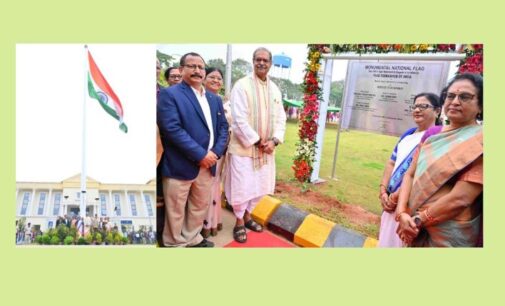 108-foot monumental National Flag unveiled at Rama Devi Women’s University, President Droupadi Murmu’s alma mater