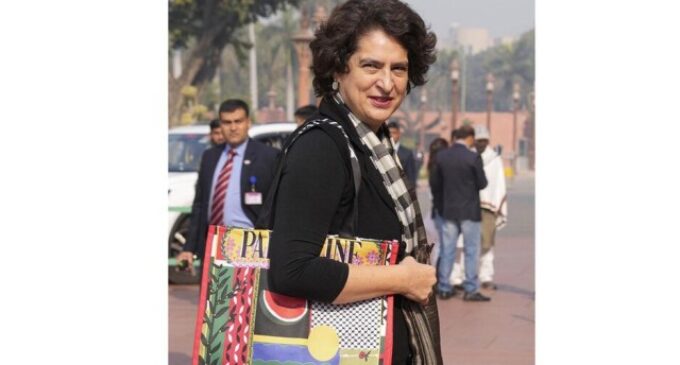 Priyanka Gandhi carries ‘Palestine’ bag to Parliament in solidarity with Palestinians; BJP reacts