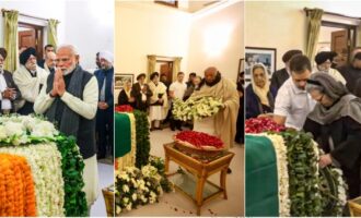 PM Modi, Sonia Gandhi and other leaders pay homage to Manmohan Singh at his residence