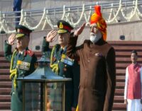 76th Republic Day: PM Modi wears yellow and red striped ‘safa’ with long veil, brown jacket