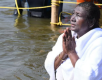 President Droupadi Murmu takes holy dip at Maha Kumbh in UP’s Prayagraj