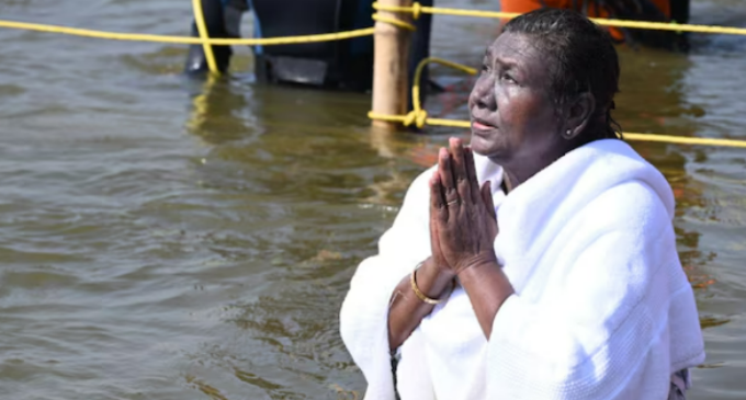 President Droupadi Murmu takes holy dip at Maha Kumbh in UP’s Prayagraj