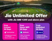 JIO EXTENDS UNLIMITED OFFER FOR THE CRICKET SEASON