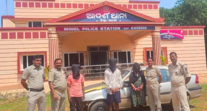 ଖୋର୍ଦ୍ଧା ସହରରେ ନିଶା କାରବାର ଉପର ମୁହାଁ ,ବ୍ରାଉନସୁଗର ଜବତ ୪ ଗିରଫ