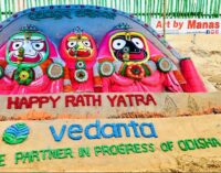 Manas Kumar Sahoo’s sand art marks Ratha Yatra Celebrations at Puri beach