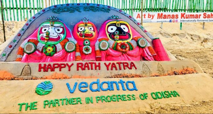 Manas Kumar Sahoo’s sand art marks Ratha Yatra Celebrations at Puri beach