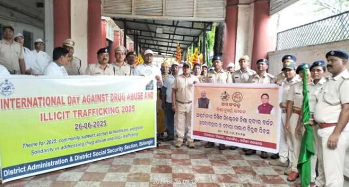 ନିଶା ଦ୍ରବ୍ୟର ଅପବ୍ୟବହାର ଉପରେ ଏକ ସଚେତନତା ପଦଯାତ୍ରା