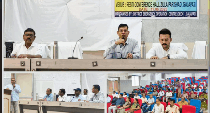 ଗଜପତି: ଜିଲ୍ଲାସ୍ତରୀୟ ପ୍ରାକୃତିକ ବିପର୍ଯ୍ୟୟ କମିଟି ବୈଠକ ଅନୁଷ୍ଠିତ