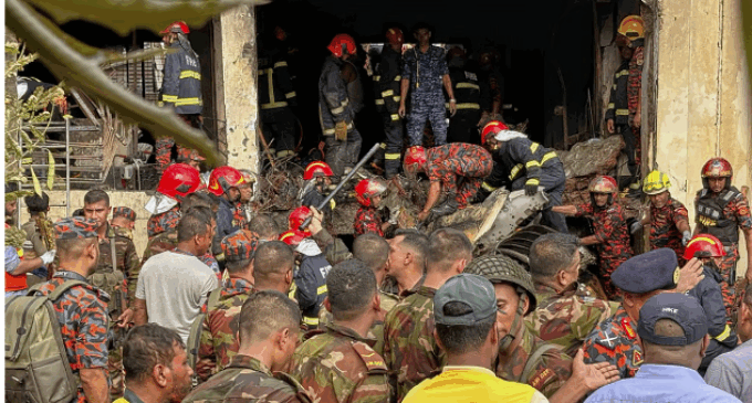 At least 19 killed as Bangladesh Air Force training jet crashes into school in Dhaka