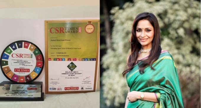 Jindal Foundation Honoured with CSR TIMES Gold Award for Championing Grassroots Sports Development.