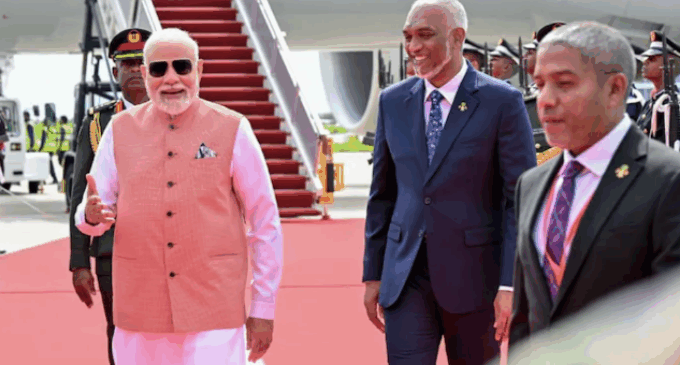 PM lands in Maldives, shares warm hug with Muizzu amid focus on diplomatic reset