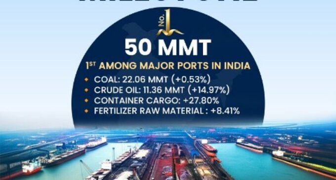 Paradip Port Achieves Historic Milestone: Fastest Ever 50 Million Metric Tonnes Cargo Throughput in Current Fiscal