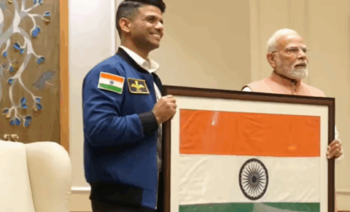 Shubhanshu Shukla meets PM Modi, gifts tricolour he carried into space