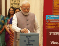 PM Modi casts first vote as Vice-President polls begin; Radhakrishnan, Sudershan Reddy vie for post