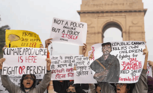 Delhi air pollution protest takes a turn, Maoist Madvi Hidma’s posters on display