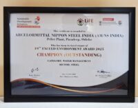 AM/NS India honored with “Outstanding Champion” Award for Water Management Excellence