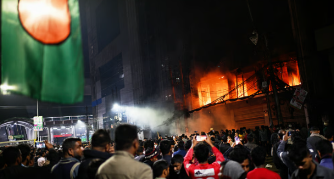 Bangladesh erupts as protesters torch top dailies, target Indian mission after 2024 uprising activist dies