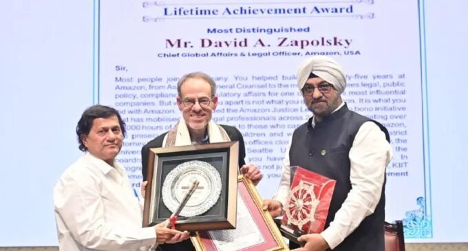 Amazon’s Top Legal Executive David Zapolsky Honoured at KIIT; Highlights India’s Rising AI Leadership