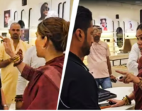Muslim BJP leader storms Lenskart store amid bindi-hijab row, applies tilak on staff