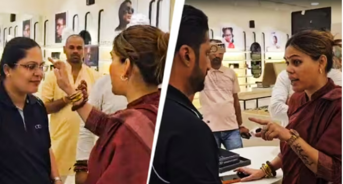 Muslim BJP leader storms Lenskart store amid bindi-hijab row, applies tilak on staff