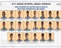 100% success of O.P. Jindal School in CBSE Class 10th exams