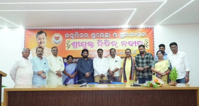 Jajpur BJP leaders celebrate National president Nitin Naveen’s birthday
