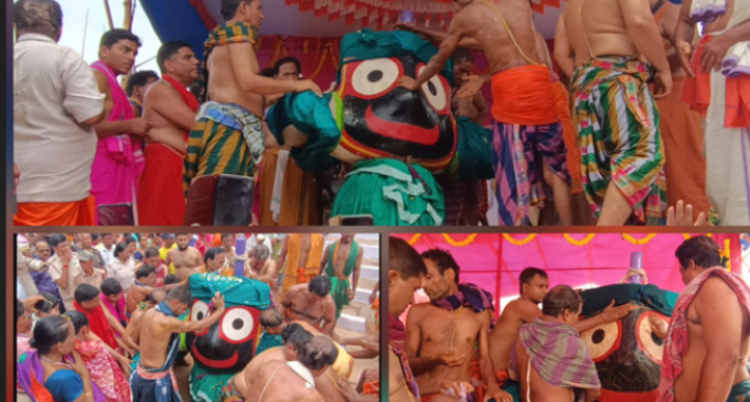 ଗଜପତି : ଉପାନ୍ତ ଶ୍ରୀକ୍ଷେତ୍ର ପାରଳାଖେମୁଣ୍ଡିରେ ଚତୁର୍ଦ୍ଧା ମୂର୍ତ୍ତିଙ୍କ ଦେବସ୍ନାନ ଯାତ୍ରା