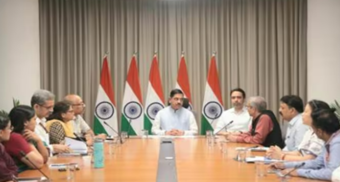 Pralhad Joshi holds first review meeting with Education Ministry officials