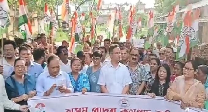 Massive Protest by Congress in Guwahati against ‘purification’ of Mallikarjun Kharge’s rally venue
