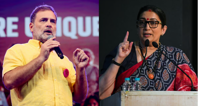After Rahul’s Pune outreach, Smriti Irani dares him to back 33% women’s quota, sing full Vande Mataram