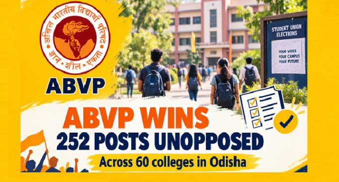 ABVP wins 252 posts unopposed across 60 Odisha colleges