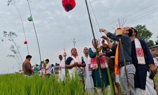 Kati Bihu celebrated in Assam: Paschim Nagaon Pathar in Jagiroad Illuminated by Akash Banti