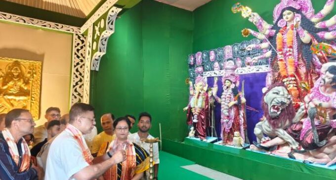 Former Cabinet Minister Siddhartha Bhattacharya Inaugurates 75th Durga Puja at Railway Kalibari Colony